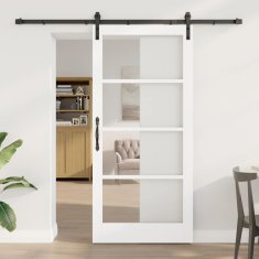 Vidaxl Drsna vrata ORKDAL Bela 93 x 202 cm Les in kovina