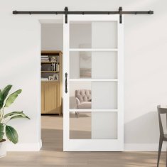 Vidaxl Drsna vrata ORKDAL Bela 93 x 211 cm Les in kovina