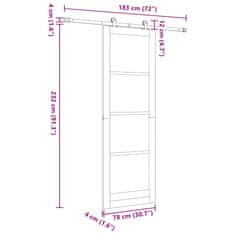 Vidaxl Drsna vrata Bela 78 x 232 cm Trden borov les in jeklo