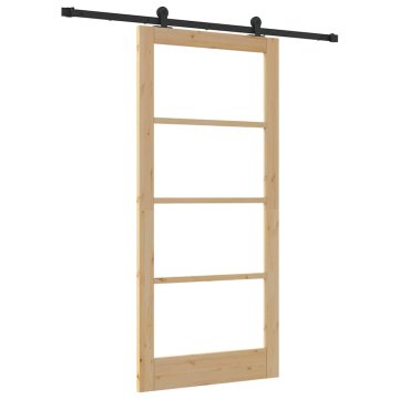 Vidaxl Drsna vrata ORKDAL Rjava 93 x 202 cm Les in kovina