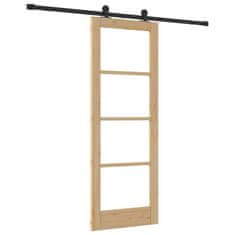 Vidaxl Drsna vrata ORKDAL Rjava 73.5 x 198.5 cm Les in kovina