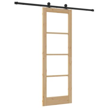 Vidaxl Drsna vrata ORKDAL Rjava 73.5 x 211 cm Les in kovina
