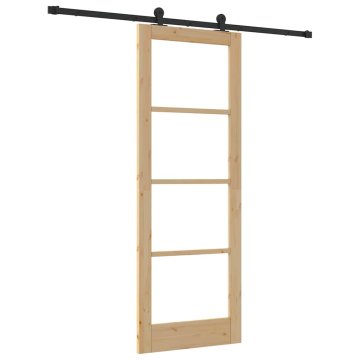 Vidaxl Drsna vrata ORKDAL Rjava 78 x 211 cm Les in kovina