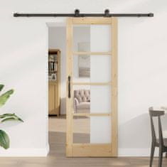 Vidaxl Drsna vrata ORKDAL Rjava 73.5 x 198.5 cm Les in kovina