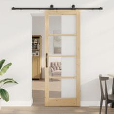 Vidaxl Drsna vrata ORKDAL Rjava 78 x 211 cm Les in kovina