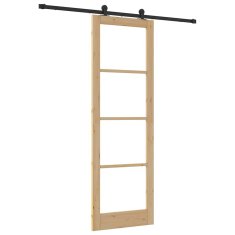 Vidaxl Drsna vrata ORKDAL Rjava 78 x 232 cm Les in kovina