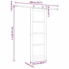 Vidaxl Drsna vrata ORKDAL Bela 73.5 x 211 cm Les in kovina