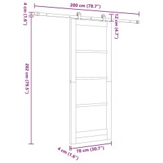 Vidaxl Drsna vrata ORKDAL Rjava 78 x 202 cm Les in kovina
