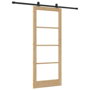 Vidaxl Drsna vrata ORKDAL Rjava 86 x 211 cm Les in kovina