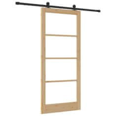 Vidaxl Drsna vrata ORKDAL Rjava 93 x 211 cm Les in kovina