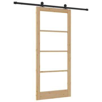 Vidaxl Drsna vrata ORKDAL Rjava 93 x 211 cm Les in kovina