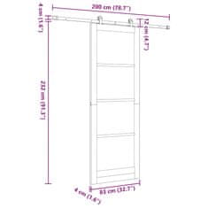 Vidaxl Drsna vrata ORKDAL Bela 83 x 232 cm Trden borov les in jeklo