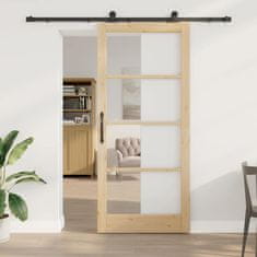Vidaxl Drsna vrata ORKDAL Rjava 93 x 211 cm Les in kovina