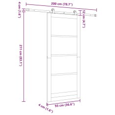Vidaxl Drsna vrata ORKDAL Bela 93 x 211 cm Les in kovina