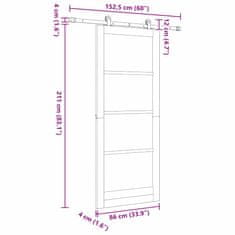 Vidaxl Drsna vrata ORKDAL Bela 86 x 211 cm Les in kovina