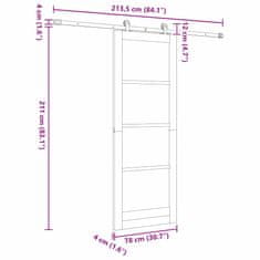 Vidaxl Drsna vrata ORKDAL Bela in črna 78 x 211 cm