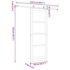 Vidaxl Drsna vrata ORKDAL Bela in črna 83 x 232 cm