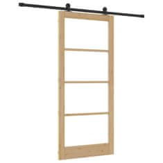 Vidaxl Drsna vrata ORKDAL Rjava 93 x 211 cm Les in kovina
