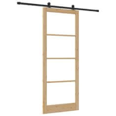 Vidaxl Drsna vrata ORKDAL Rjava 93 x 232 cm Les in kovina