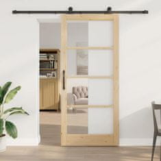Vidaxl Drsna vrata ORKDAL Rjava 93 x 211 cm Les in kovina