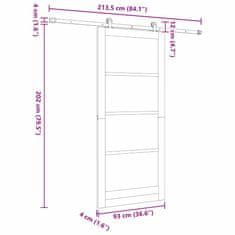 Vidaxl Drsna vrata ORKDAL Bela in črna 93 x 211 cm