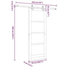 Vidaxl Drsna vrata Bela 78 x 202 cm Les in kovina