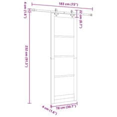Vidaxl Drsna vrata Bela in črna 78 x 232 cm