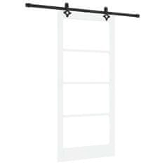 Vidaxl Drsna vrata ORKDAL Bela 93 x 202 cm Les in kovina