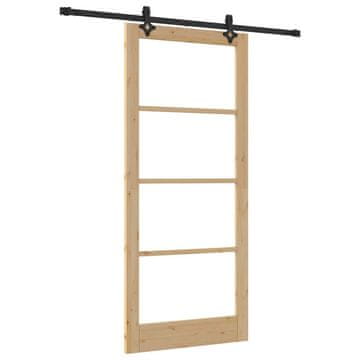 Vidaxl Drsna vrata ORKDAL Rjava 93 x 211 cm Les in kovina