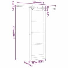 Vidaxl Drsna vrata Bela 78 x 211 cm Les in kovina