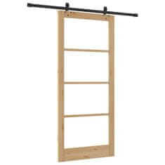 Vidaxl Drsna vrata ORKDAL Rjava 93 x 211 cm Les in kovina
