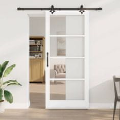 Vidaxl Drsna vrata ORKDAL Bela 93 x 211 cm Les in kovina