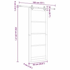 Vidaxl Drsna vrata Bela 93 x 232 cm Les in kovina