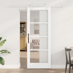 Vidaxl Drsna vrata Bela 78 x 202 cm Les in kovina