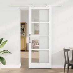 Vidaxl Drsna vrata Bela 78 x 211 cm Les in kovina