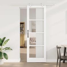 Vidaxl Drsna vrata Bela 78 x 232 cm Les in kovina
