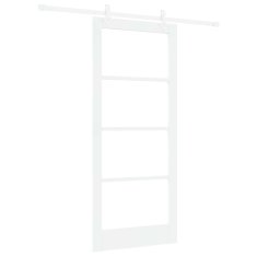 Vidaxl Drsna vrata Bela 86 x 198,5 cm Les in kovina