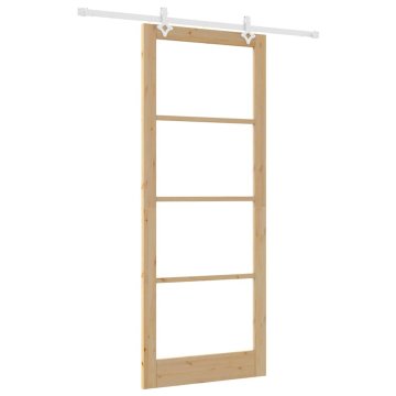 Vidaxl Drsna vrata Rjava 93 x 232 cm Les in kovina