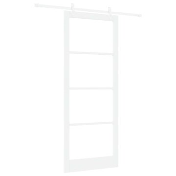 Vidaxl Drsna vrata Bela 93 x 232 cm Les in kovina