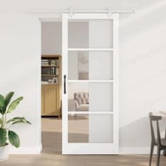 Vidaxl Drsna vrata Bela 93 x 232 cm Les in kovina