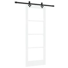 Vidaxl Drsna vrata Bela 78 x 202 cm Les in kovina