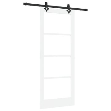 Vidaxl Drsna vrata Bela 83 x 202 cm Les in kovina