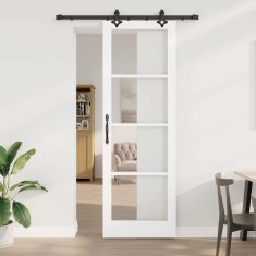 Vidaxl Drsna vrata Bela 78 x 232 cm Les in kovina