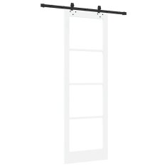 Vidaxl Drsna vrata Bela 78 x 232 cm Les in kovina