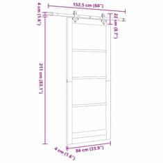 Vidaxl Drsna vrata Bela 86 x 211 cm Les in kovina