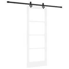 Vidaxl Drsna vrata Bela 78 x 202 cm Les in kovina