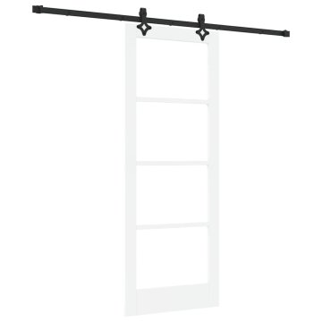 Vidaxl Drsna vrata Bela 78 x 202 cm Les in kovina