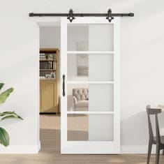 Vidaxl Drsna vrata Bela 86 x 198,5 cm Les in kovina