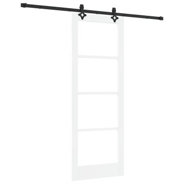Vidaxl Drsna vrata Bela 78 x 211 cm Les in kovina