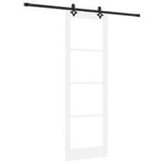 Vidaxl Drsna vrata Bela 78 x 232 cm Les in kovina